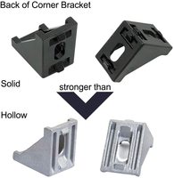 YouQi — support d'angle noir en aluminium en Extrusion 2020, support avec fente de 6mm, 2028 2020