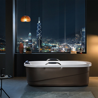 Prix d'usine Baignoire autoportante contemporaine en acrylique Grand massage de surface solide de luxe pour salle de bain intérieure Utilisation en appartement