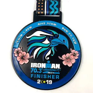 Medalha personalizada de liga de zinco, feito na china medalha com esmalte macio, medalha circular