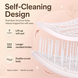 Nuevo Cepillo Ovalado Compacto Personalizado de Venta Caliente para Peinar el Cabello con Cerdas de Nylon, Masaje del Cuero Cabelludo y Eliminación de Cabello Rizado - Product Image 2