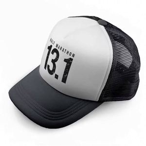 Gorra de béisbol personalizada de seis paneles ajustable para correr, con protección solar, para publicidad de cuartos de maratón, 100% poliéster jersey - Product Image 1