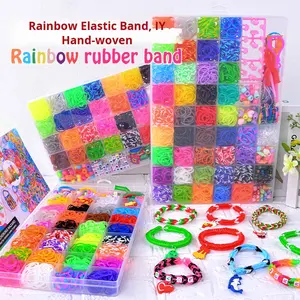 Kit per Braccialetti Intrecciati Fai-da-Te per Bambini <span class=keywords><strong>con</strong></span> <span class=keywords><strong>Perline</strong></span> Acriliche e Set di Elastici per Tessitura - Product Image 5