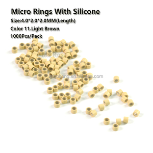 Vente en gros de perles <span class=keywords><strong>pour</strong></span> extensions de <span class=keywords><strong>cheveux</strong></span>, 4.0x2.0x3.0mm, anneaux doublés de silicone, micro link - Product Image 5