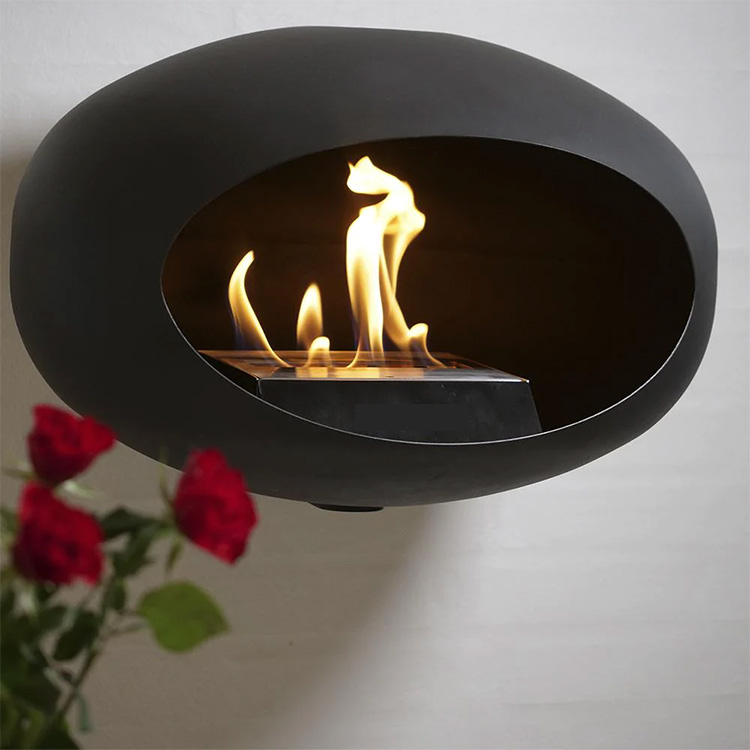 Corten Steel Stainless Steel Indoor Bioethanol Fireplace Modern