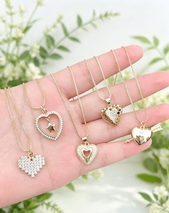Collar con Colgante de Corazón, Estilo Cadena con Microincrustaciones de Circonio, Precio al por Mayor, Joyería, Regalo Romántico para Mujer - Product Image 4