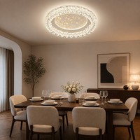 Plafonnier LED créatif en forme d'halo, surface en cristal texturée unique, montage mural pour la rénovation de maisons neuves et d'appartements