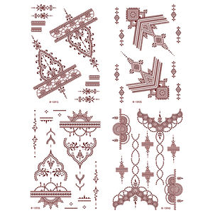 Tatuajes Temporales Impermeables para <span class=keywords><strong>Mujer</strong></span>, Diseños de Tatuajes Falsos para Mano Completa, Pegatinas de Henna - Product Image 1