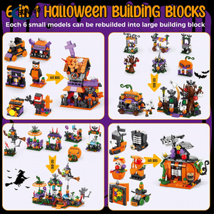 Trẻ Em 1057 Pcs Lắp Ráp Đồ Chơi Gạch Đặt Halloween Advent Lịch 31 Ngày Đồ Chơi Thu Xây Dựng Khối - Product Image 4