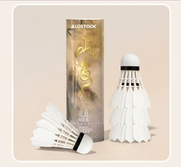 Volants de badminton T-4 en plumes d'oie, qualité B, double couche de liège, haute stabilité, directement de l'usine OEM, Chine