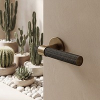 Poignée de porte à levier en laiton bronze foncé, symétrique, pour entrée d'appartement, chambre d'hôtel, avec mécanismes de verrouillage et barres de traction