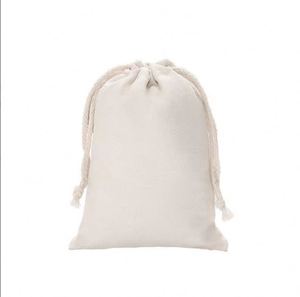 Pochette en coton biologique avec cordon de serrage, impression de logo personnalisée, emballage cadeau et artisanat biodégradable, toile beige - Product Image 6