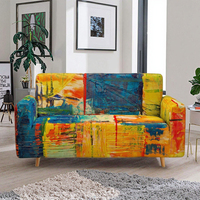 Geometric 3D Colorful Home Textile <strong>Sofa</strong> <strong>Covers</strong> Stretch Slipcovers Sectional Elastic 100% Polyester Breathable Machine Washable