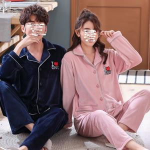 Flanella Addensare Biancheria Da Notte Autunno Inverno Nuova Coppia di Sonno Set di Corallo del panno morbido 2PCS Pigiama Tuta Degli Uomini Homewear <span class=keywords><strong>Caldo</strong></span> Della Biancheria Intima - Product Image 4