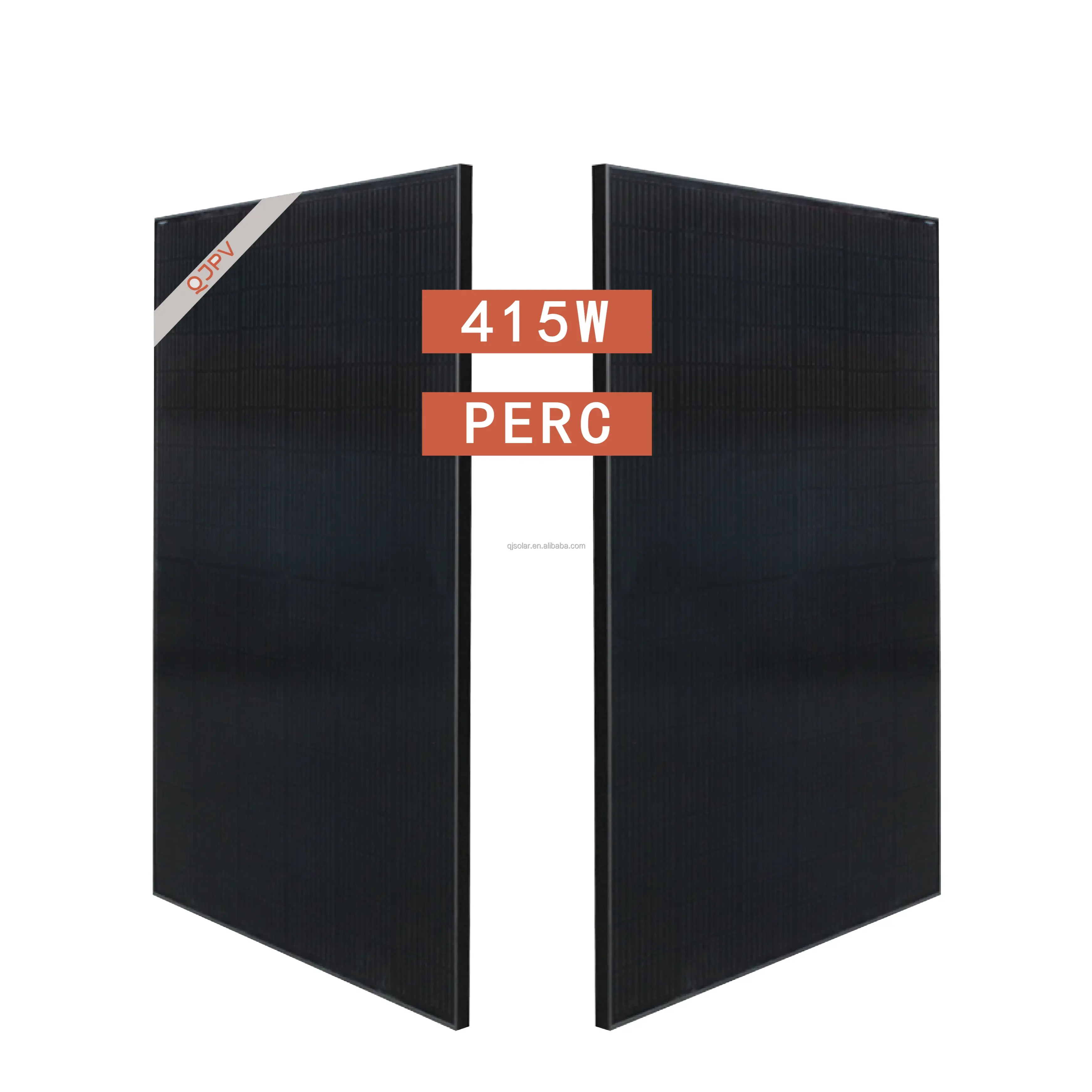 QJPV ألواح الطاقة الشمسية 415 وات عالية الكفاءة أحادية الضوئية 390 وات 395 وات 400 وات 405 وات 410 وات 415 وات ألواح شمسية سوداء بالكامل