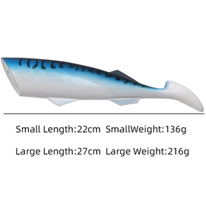 Señuelo de Pesca de Cebo Blando de 26 cm y 416 g con Cabeza Metálica, Señuelo Artificial de PVC para Pesca de Macarela en Barco, Océano y Mar - Product Image 4