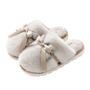 Nuevas <span class=keywords><strong>zapatillas</strong></span> bonitas de algodón de Color sólido con lazo, zapatos planos dulces en otoño e invierno, <span class=keywords><strong>zapatillas</strong></span> antideslizantes y cálidas <span class=keywords><strong>para</strong></span> interiores <span class=keywords><strong>para</strong></span> parejas, <span class=keywords><strong>zapatillas</strong></span> de China - Product Image 5