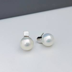 22391DIY Pendientes de Botón Finos con Base Vacía de Plata S925 para Perlas Cuadradas y Redondas de 9-15mm, Accesorios de Joyería - Product Image 3