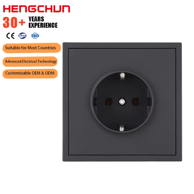 EU Standard Double Power Socket 16A 250V ABS PC Electrical Wall Plug & Socket for Home and Office