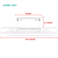 Séchoir à linge de plafond intelligent Sunshine Home, 100 cm, télescopique, électrique, pour séchage intérieur, rangement pliable, en métal
