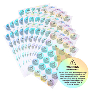 Kustom tahan air Laser lilin peringatan rol stiker mewah lilin beraroma Label pribadi Label peringatan keselamatan untuk lilin - Product Image 2