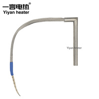 Câble de protection tressé en acier inoxydable pour micro-chauffage à cartouche à angle droit, 230V, température moyenne, nickel-chrome