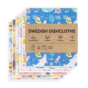 Paños de Cocina Suecos Biodegradables de Celulosa Personalizados, Proveedor OEM, Paños de Cocina Suecos Reutilizables para Limpieza - Product Image 1