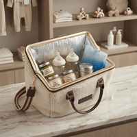 Sac de pique-nique isotherme de luxe en fausse fourrure Sherpa Teddy Fleece, grand format, personnalisé pour le voyage