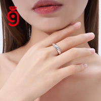 Bague ajustable en argent sterling S925 avec serti clos, pierres de moissanite rondes et marquises, pour mariage et usage quotidien