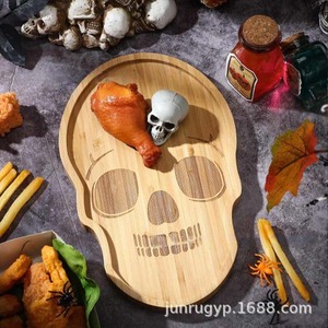 Plateau en bois en forme de chauve-souris pour Halloween, pour collations et bonbons, décoration de fête, plateau de service - Product Image 2
