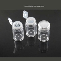 Flacons distributeurs en plastique transparent de 3/5/10 ml avec couvercle intérieur à clapet pour poudre libre, poudre miroir, contenants pour nail art
