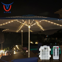Guirlandes lumineuses solaires LED étanches IP44 pour extérieur, PVC, blanc chaud, pour parasol géant, patio, piscine, décoration de jardin