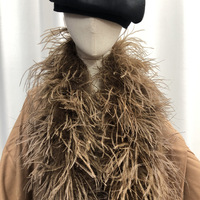 Nouveau Style femmes cachemire châle plume d'autruche mode hiver Capes couleur unie dame ponchos avec glands