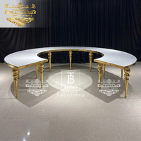 Fournisseur de mariage Cadre en acier inoxydable doré Tables de fête de mariage pour événement