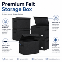 Cajas de Almacenamiento de Tela Negra con Tapas y Ranuras para Etiquetas, Contenedores Plegables para Organización de Cómics y Archivos