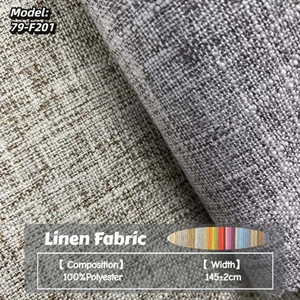 Home Textile Woven Medium-weight Plain-colored <strong>Sofa</strong> <strong>Fabric</strong> 100%Polyester Breathable PACoated Upholstery Linen Look <strong>Fabric</strong> - Product Image 1