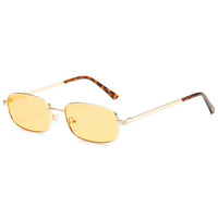 Rétro classique petit Rectangle métal pleine jante or cadre femmes et hommes lunettes de soleil mode couleur bonbon UV400 tendance