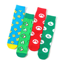Chaussettes de jeu Mario Trend Cotton Medium Tube Cartoon Socks Men's Trend Long Tube Anime Socks