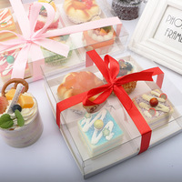 Boîte d'emballage transparente personnalisée pour la cuisson des beignets, boîte de gâteau de pâtisserie, rouleau de gâteau, boîte-cadeau de pâtisserie flocon de neige