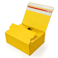 Boîte en papier robuste, écologique, réutilisable, avec logo monochrome, auto-scellante, boîte aux lettres, fermeture éclair déchirable, design pliable pour