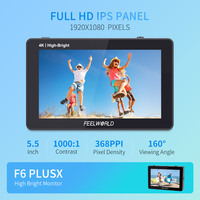 Moniteur de terrain FEELWORLD F6 PLUSX pour appareil photo reflex numérique, écran tactile haute luminosité 5,5 pouces 1600 nits, moniteur de caméra reflex numérique