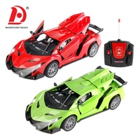 HUADA Coche de Carreras RC 1/18 de 5 Canales con Puertas Abatibles, Coche Deportivo de Control Remoto de Alta Velocidad, Juguete de Vehículo por Radio para Niños