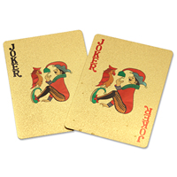 Cartes de poker personnalisées en PVC plastique imperméable de qualité supérieure, feuille d'or 24 carats, cartes de jeu en or 999,9 personnalisées