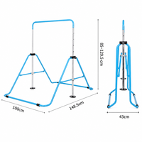 Barre horizontale pliable en acier inoxydable pour enfants, disponible en OEM, hauteur réglable de 85 à 129,5 cm, structure stable et sécurisée pour la maison