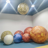 Bola bumi tiup PVC lampu LED, balon bumi luar ruangan tema ruang