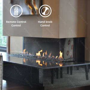 CRUISE 48 pulgadas 1219,2x720x380mm Contemporáneo Inserto Montado en la pared Chimenea de gas de sala de estar de vidrio de 3 lados <span class=keywords><strong>con</strong></span> chimenea incorporada - Product Image 2