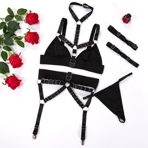 Wholesale Women's Clothing Sexy Spicy Girl Complex Craft Fun Lingerie Three Piece Set - Product Image 6