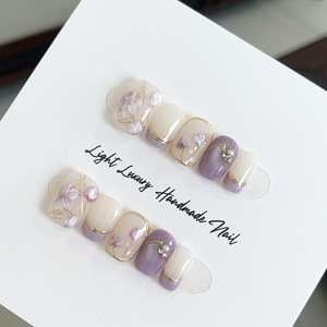 <span class=keywords><strong>Uñas</strong></span> <span class=keywords><strong>Postizas</strong></span> Acrílicas <span class=keywords><strong>de</strong></span> Cobertura Completa con Diseño Cuadrado, Brillantes, con Flores y Corazones, Hechas a Mano - Product Image 6