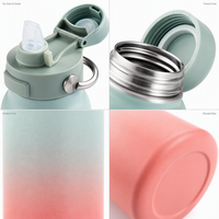 Bouteille d'eau personnalisée avec logo dégradé, en Tritan, avec paille rabattable, anti-fuite, sans BPA, légère, pour la salle de sport, les activités de plein air, bouteille isotherme