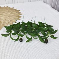 Tige de feuille d'olivier artificielle réaliste, plante verte artificielle pour la maison, l'hôtel, le B&B, la table, le vase, la décoration florale douce