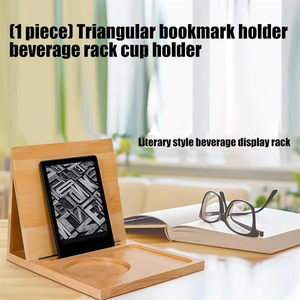 Multifunctional Wood Desktop Organizer Wooden <strong>Book</strong> Stand with Drink <strong>Holder</strong> for <strong>Sofa</strong> Bedside - Product Image 6